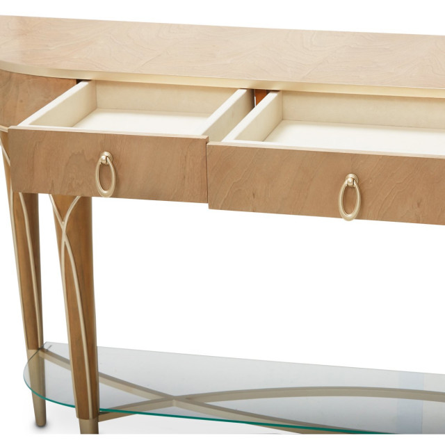 Aico Amini Villa Cherie Console Table in Caramel - Traditional ...