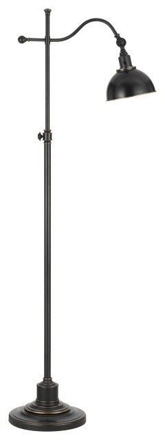 Benzara BM224941 60 Watt Metal Floor Lamp with Adjustable Pole , Black