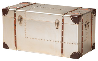 industrial trunks decorative lucas trunk french metal storage silver
