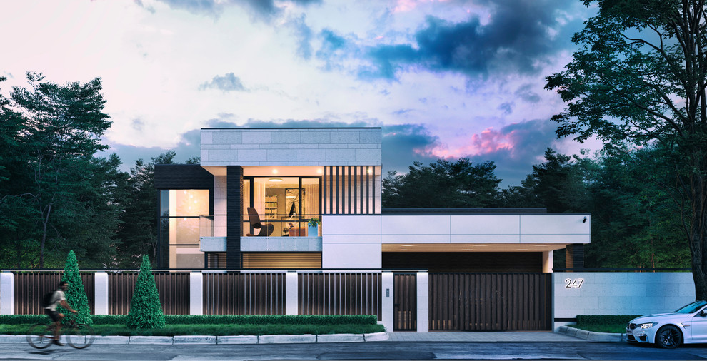 3D проект дома в стиле Хай-Тек для студии Форма