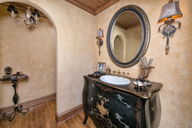 Design ideas for a country powder room in Baltimore.