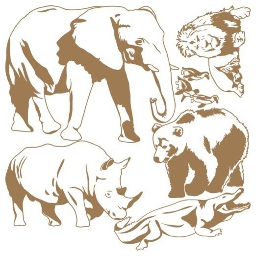 zoo animal set wall decal contemporary wall decals