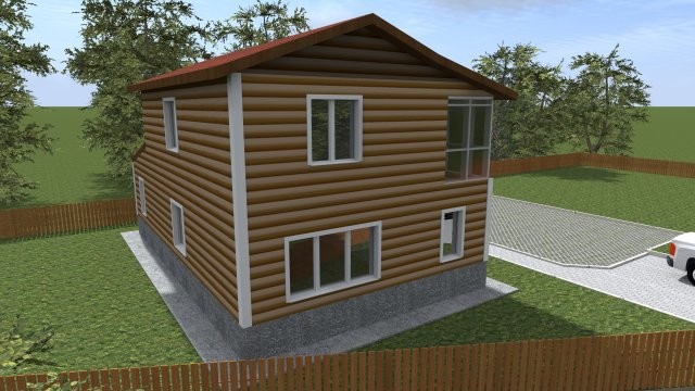 Пенобетонный индивидуальный жилой дом [008.14]