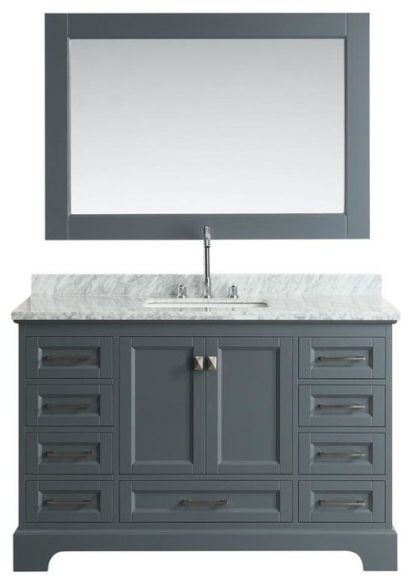 Omega 54 Single Sink Vanity Set Gray