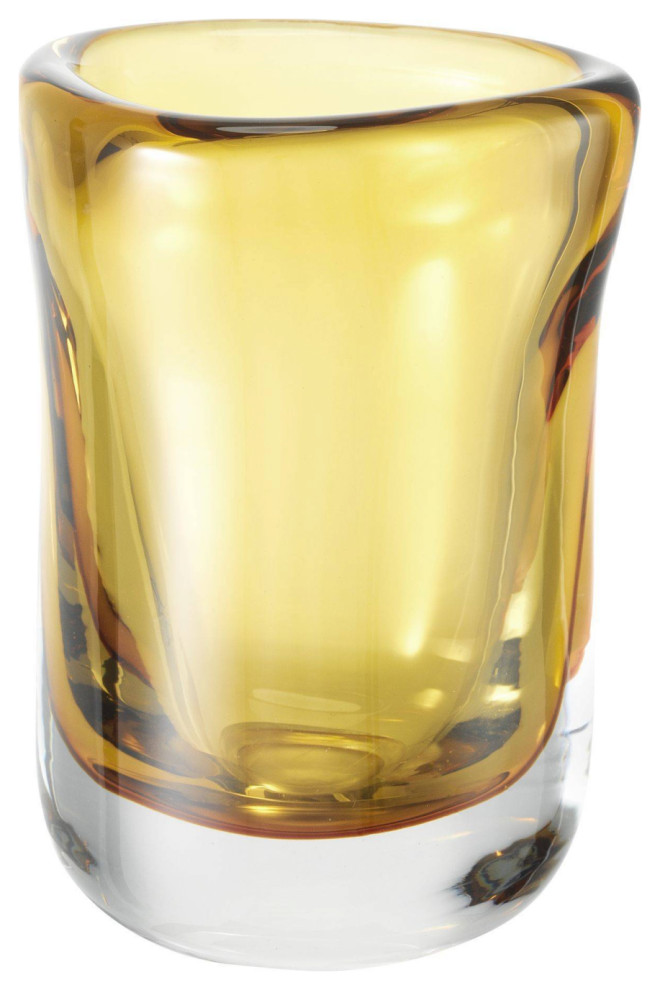 Yellow Hand Blown Glass Vase Eichholtz Corum S Contemporary Vases