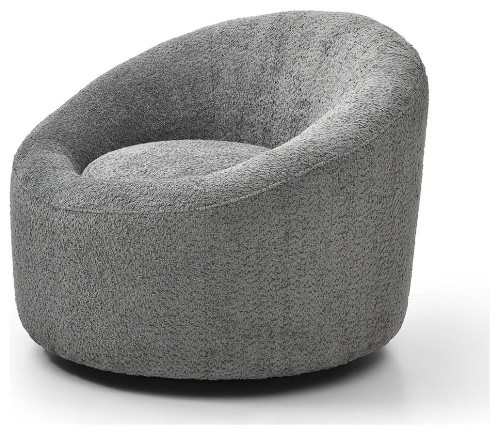 Whiteline Modern Living Perla Swivel Chair, Dark Grey