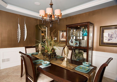 This is an example of an eclectic dining room in Chicago.