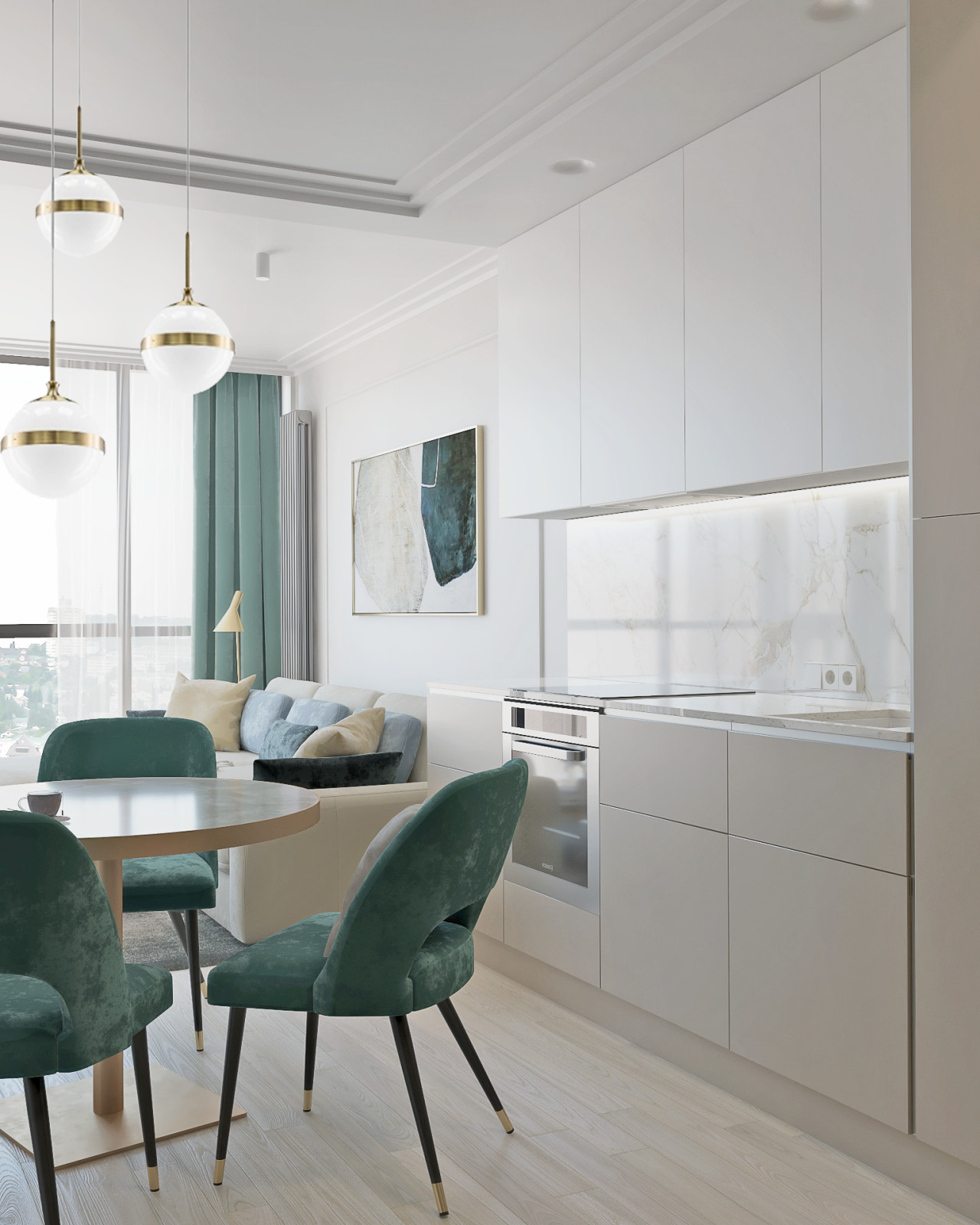 Кухня-гостиная 22,5 кв.м