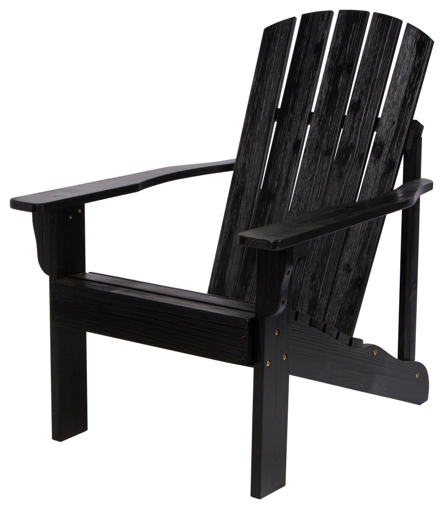 Shine Company 4626Bk Mid-Century Modern Adirondack Chair, Black