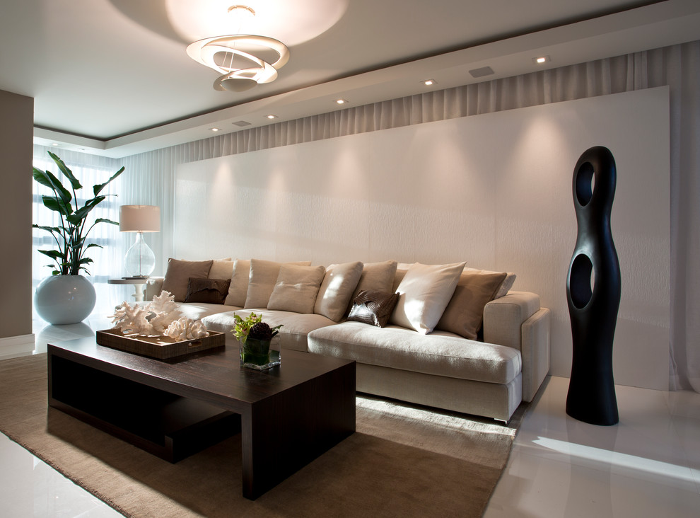 This is an example of a contemporary formal living room in Miami.