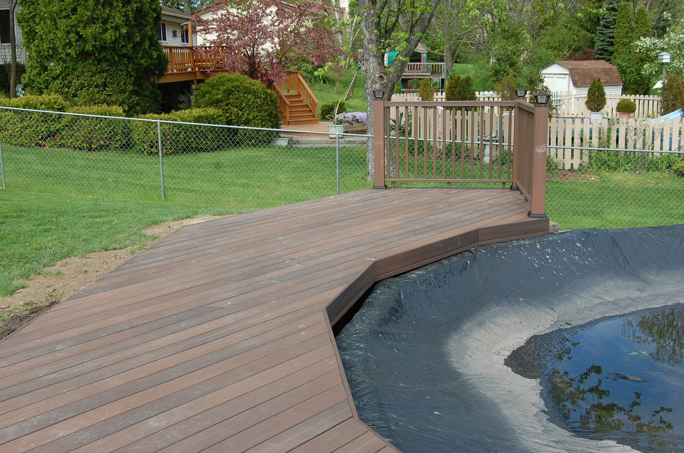 Composite deck around pool