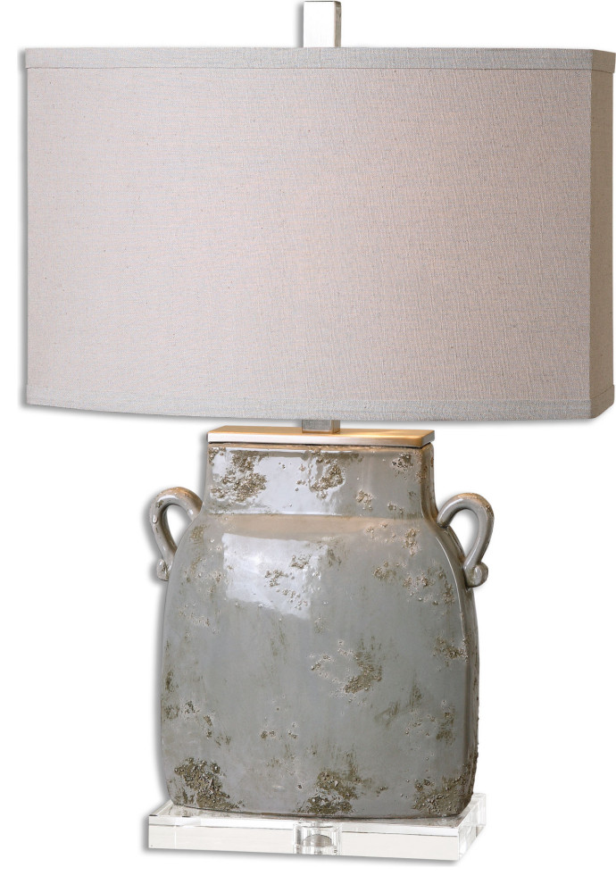 Melizzano Ivory-Gray Table Lamp, Natural