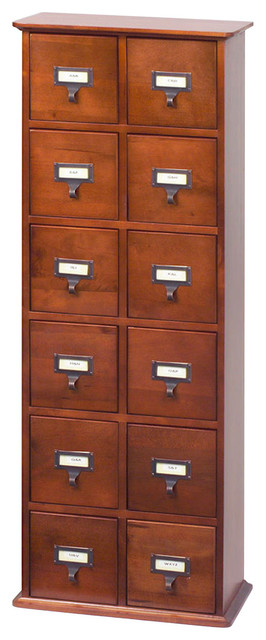 Library Card Catalog Cd Dvd Storage Cabinet 12 Drawer Stores 228