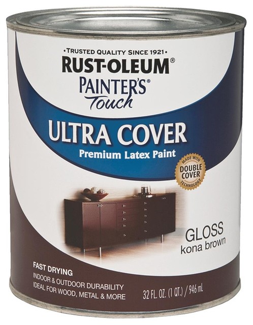 Rust-Oleum® 1977-502 Painter’s Touch® Gloss Latex Paint, 1 Qt, Kona Brown