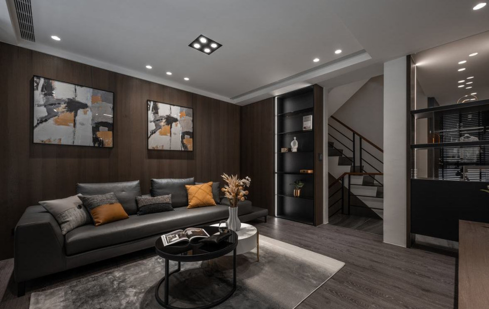 Бархатный уют темных оттенков в брутальном интерьере дома от L DESIGN