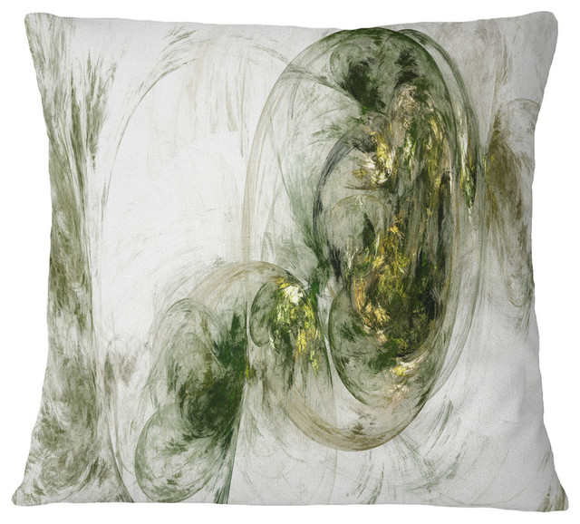 Colored Smoke Green Abstract Throw Pillow, 18"x18"