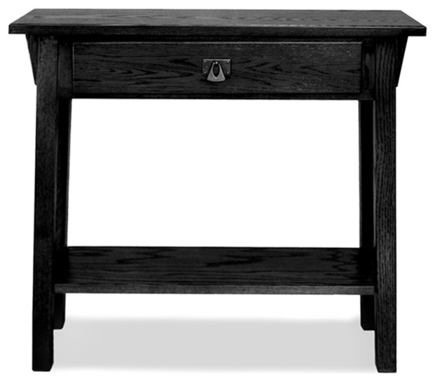 Leick Furniture Wood Mission Console Table in Slate Black
