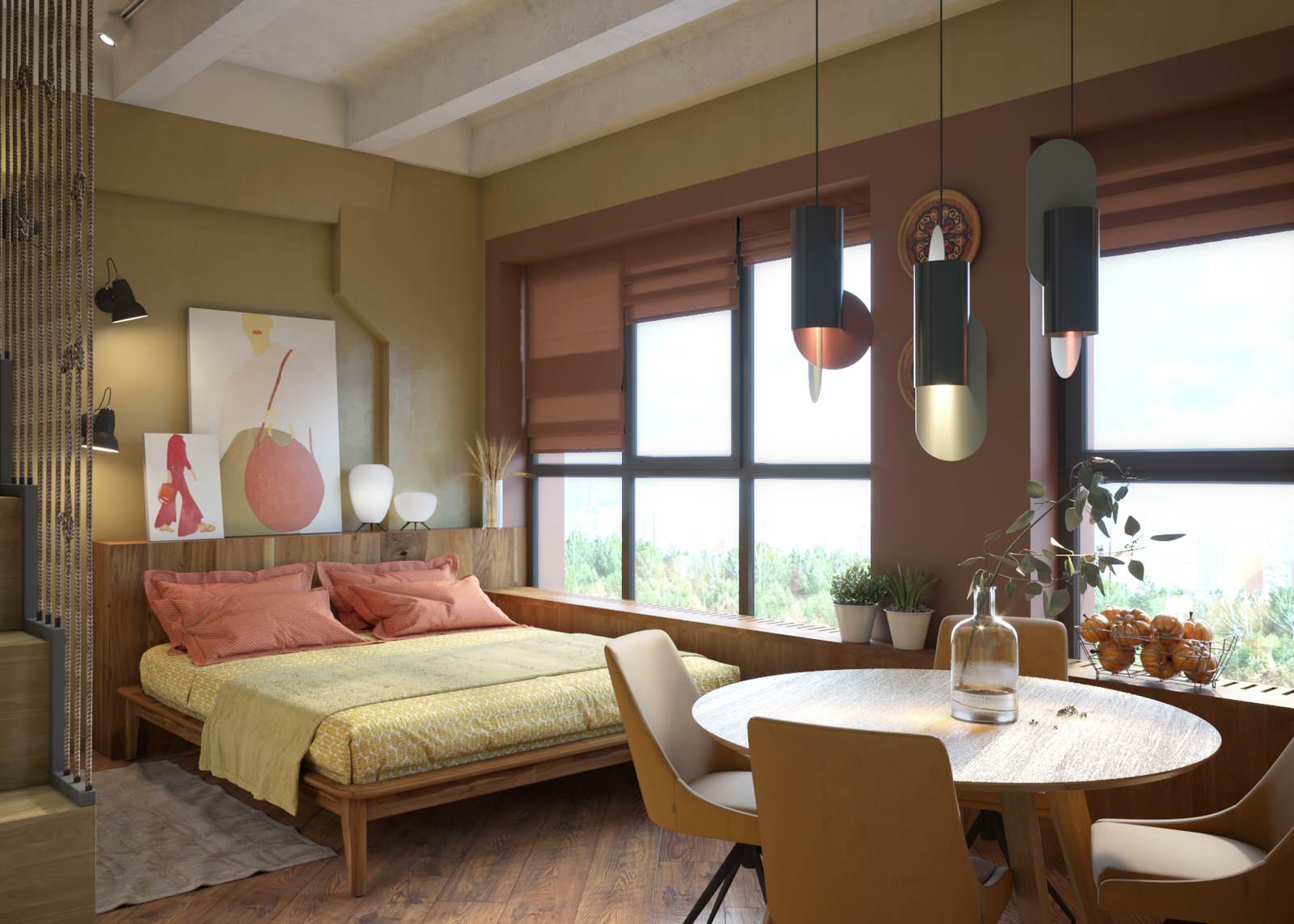 Левое крыло. Вид на спальную и обеденную зоны