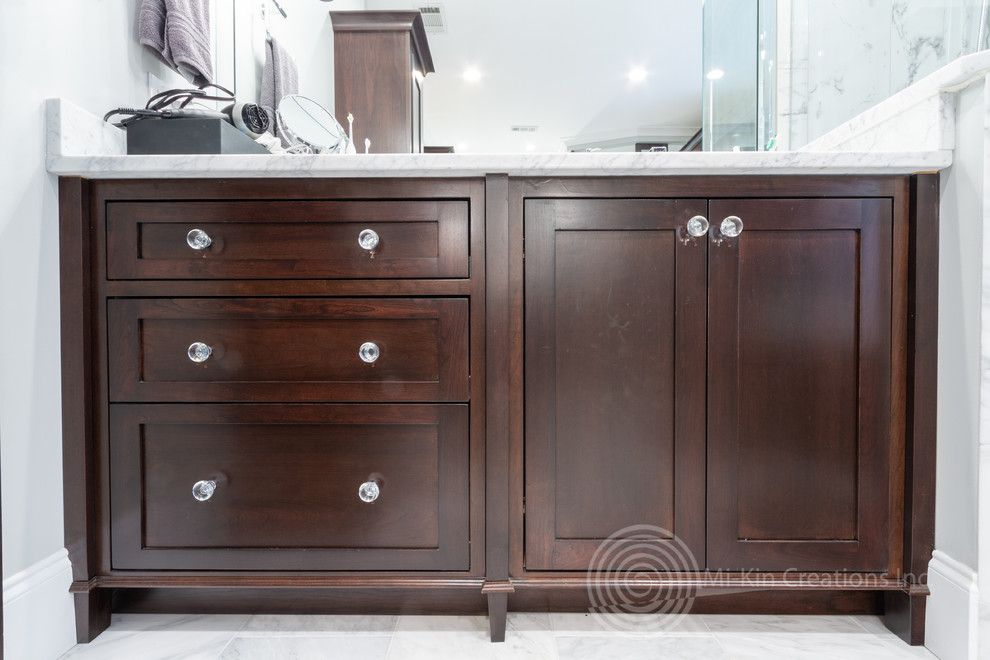 Marble and Walnut Bathroom