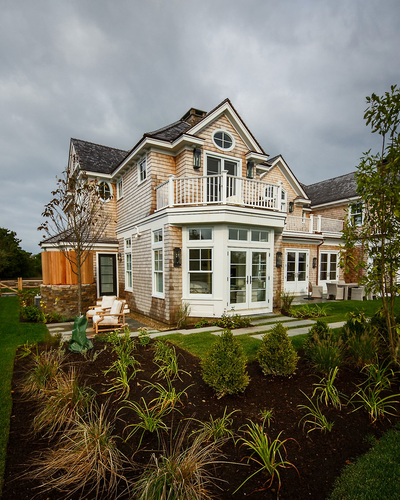 This is an example of a transitional landscaping in Boston.