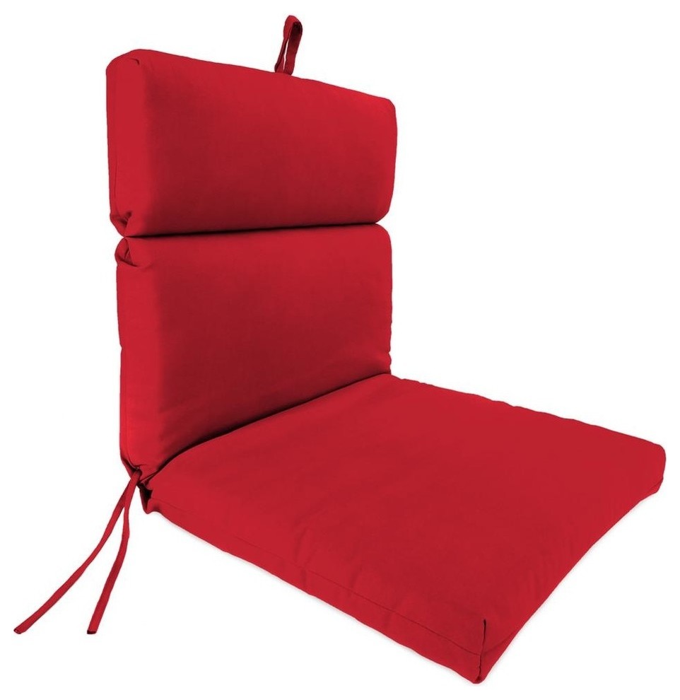 Outdoor French Edge Chair Cushion, Red color