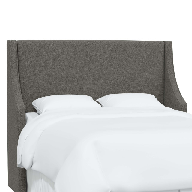 Fully Upholstered Wingback Headboard, Twin Transitional Headboards by Skyline Furniture