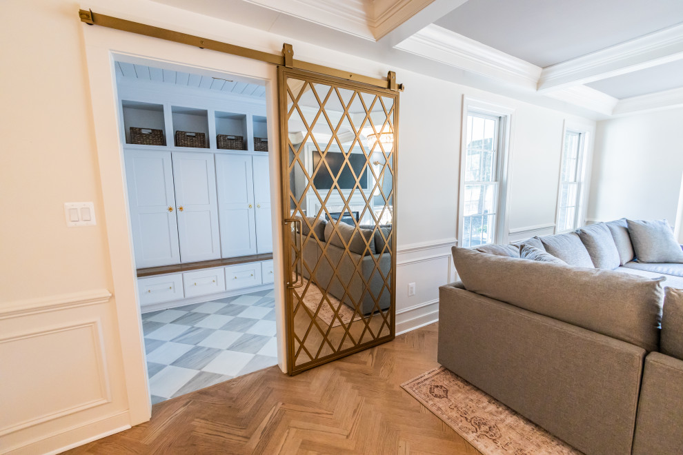 Example of a huge transitional home design design in Baltimore