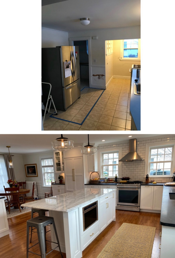 Transitional kitchen photo in Boston