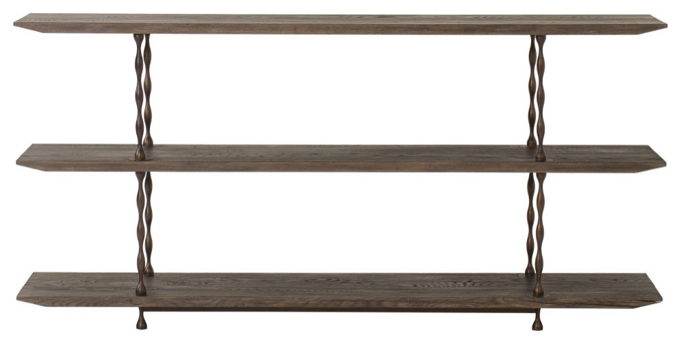 Ivan Media Console Table 3 Tier Modern Media Racks And Towers by