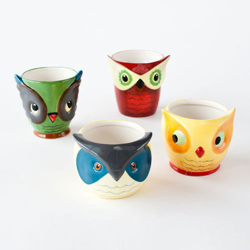 Owl Face Cups - Set of 4