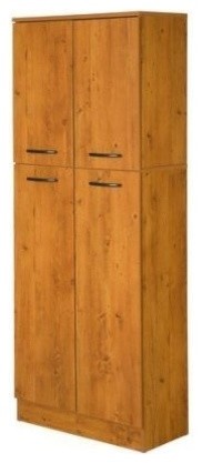 Kitchen Pantry Pine Wood Small Upper Doors And Large Lower Doors Country Pine