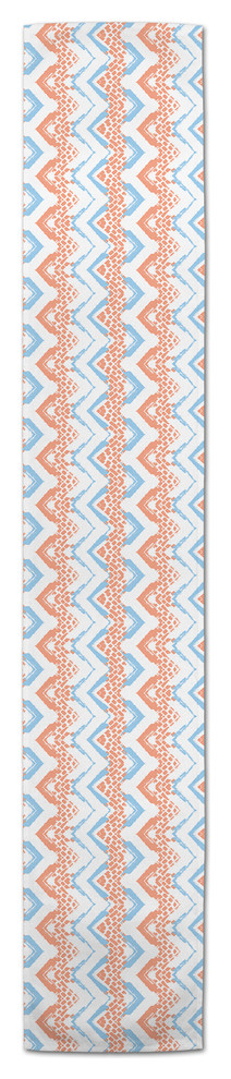 Coral & Blue Aztec 16x90 Table Runner