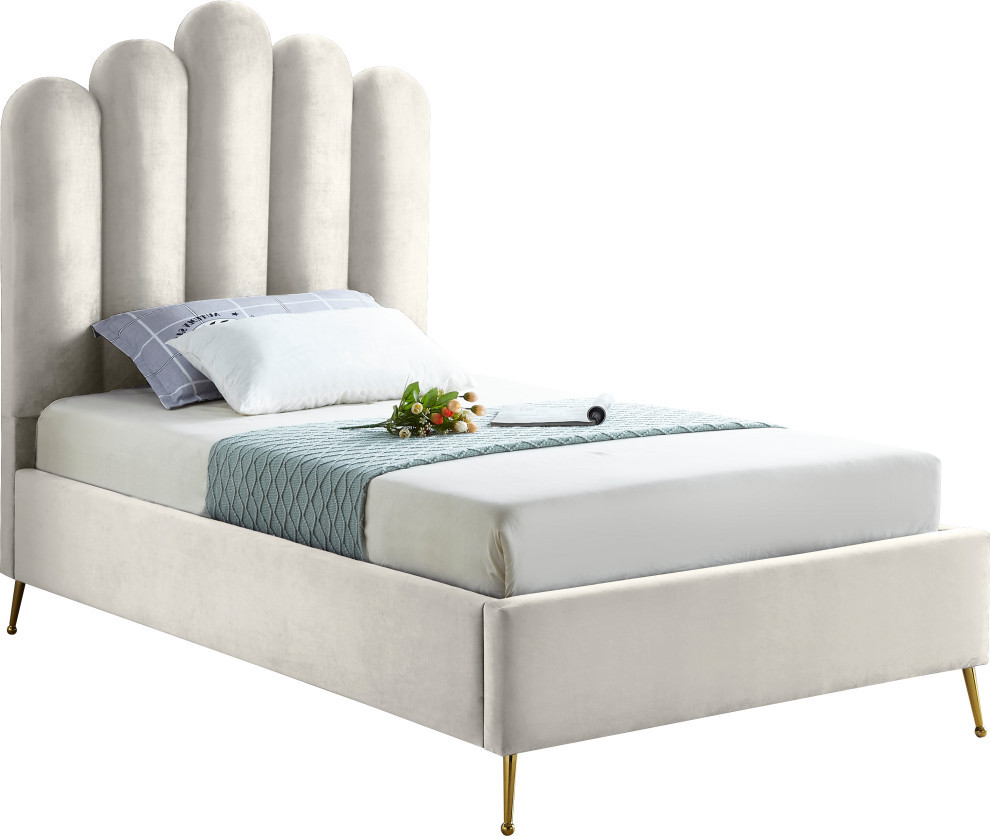 Lily Velvet Bed - Midcentury - Platform Beds - by Meridian Furniture ...