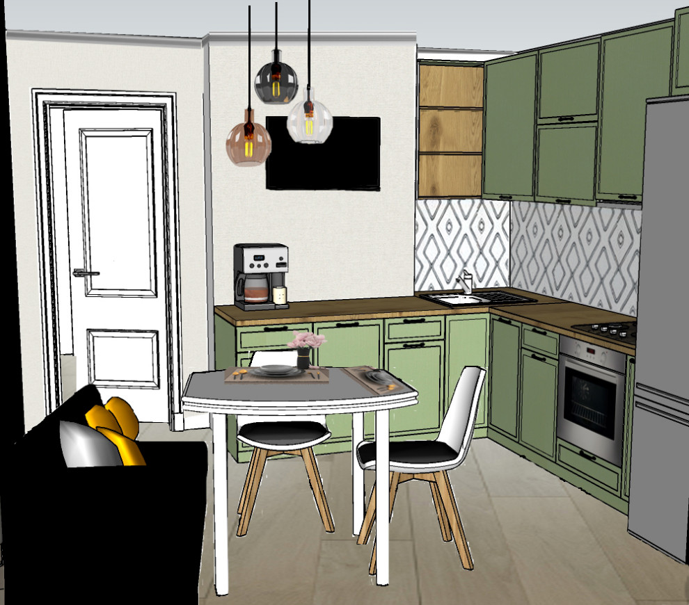 Однокомнатная квартира с оригинальной планировкой для молодой девушки