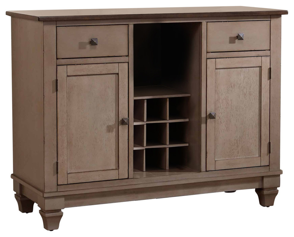 Brown Wood Wine Rack Sideboard Buffet Server Storage