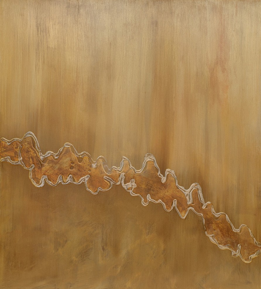 "Flow of Amber" by Lisa Lackey, Original Artwork, Textured Mixed Media on Wood