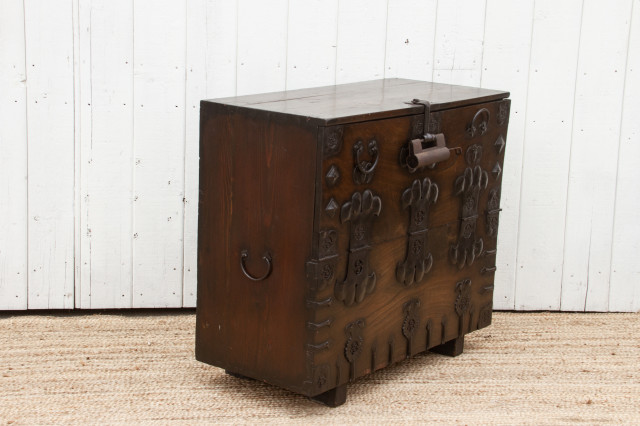 View of Antique Korean Metal & Wood Cabinet - Asian - Accent Chests And ...