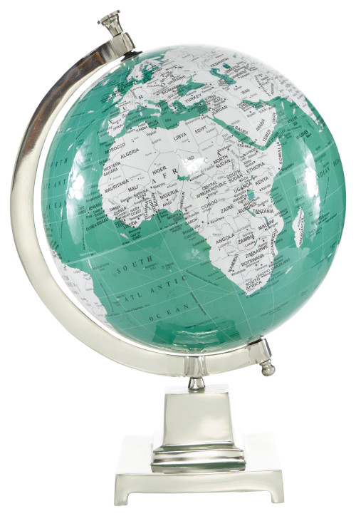 Teal Aluminum Modern Globe Globe 12