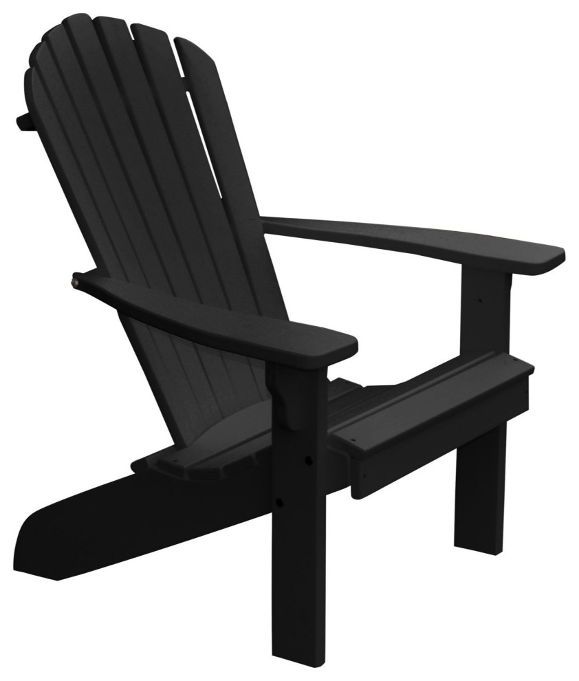 Poly Fanback Adirondack Chair, Black, Single Color