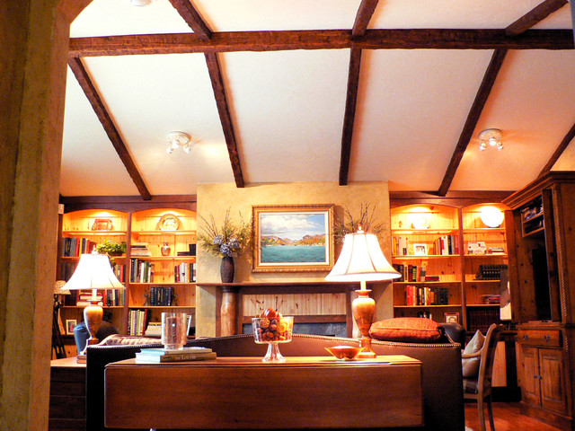 Timber Faux Beam Ceiling Design 2 Transitional Family Room