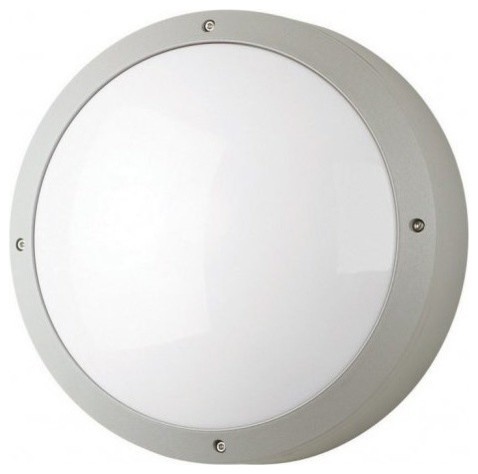 Outdoor Wall Lux Round Open Silver Medium Base Incandescent Stone Lighting Lux 1 Light Incandescent Round Open Outdoor Wall Sconce Silver Contemporary