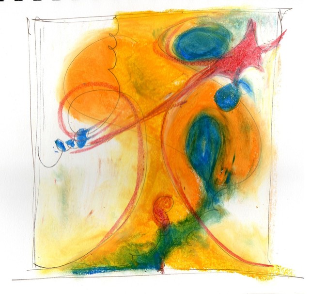 croquis aux pastels moderne-tableau-d-art