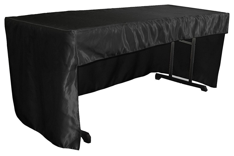 Open Back Fitted Bridal Satin Classroom Tablecloth, 30"x96"x30