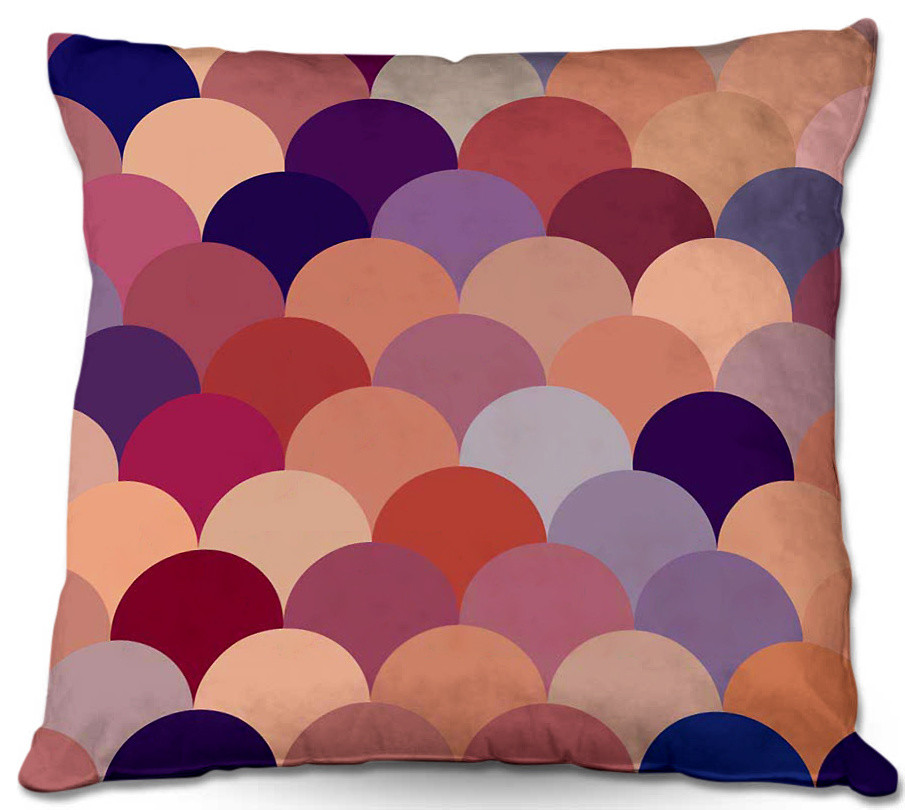 Tan Scales Pattern Throw Pillow, 16"x16"