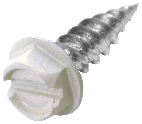 Malco HW7X1/2ZWG ZipIn Self Piercing Sheet Metal Screws, White, 100