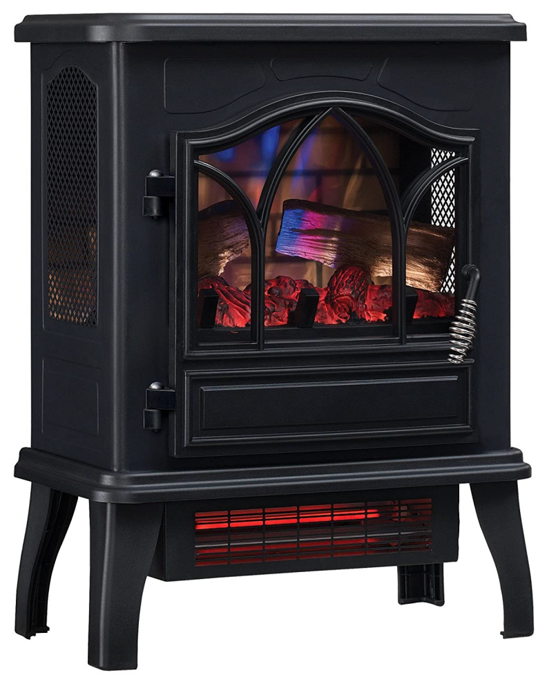 Duraflame 3D Black Infrared Electric Fireplace Stove DFI47004 Contemporary Freestanding