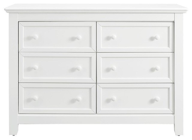 Baby Relax Ellie 6 Drawer Dresser White Transitional Dressers