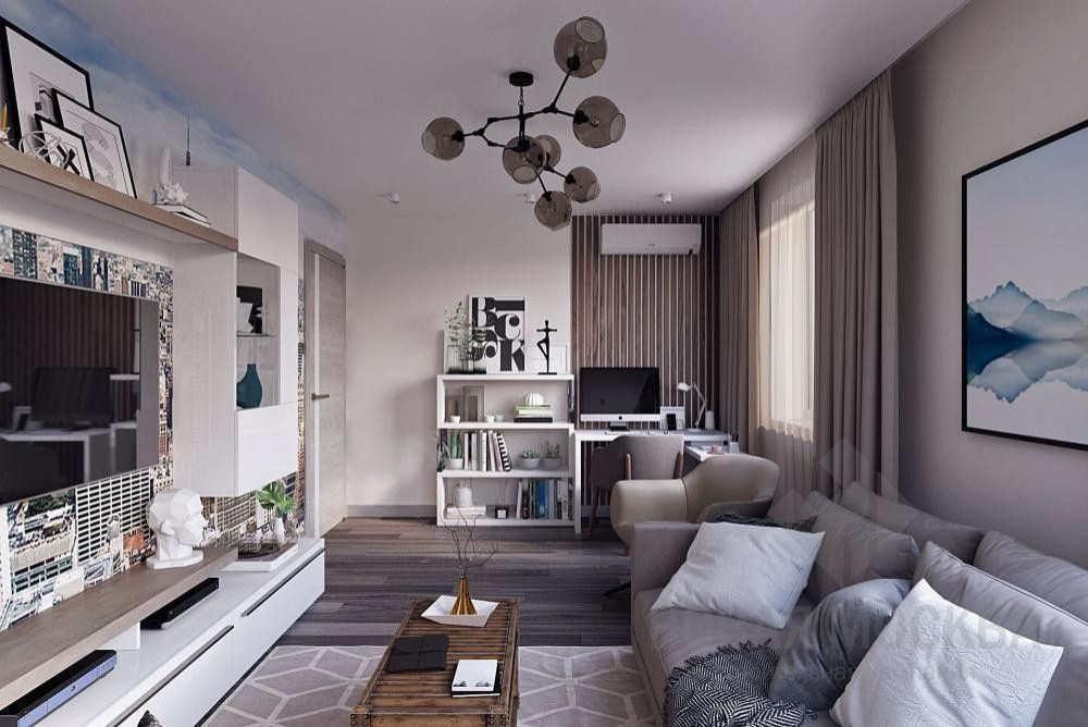 Дизайн-проект двухкомнатной квартиры 58 кв.м в ЖК «Лучи»