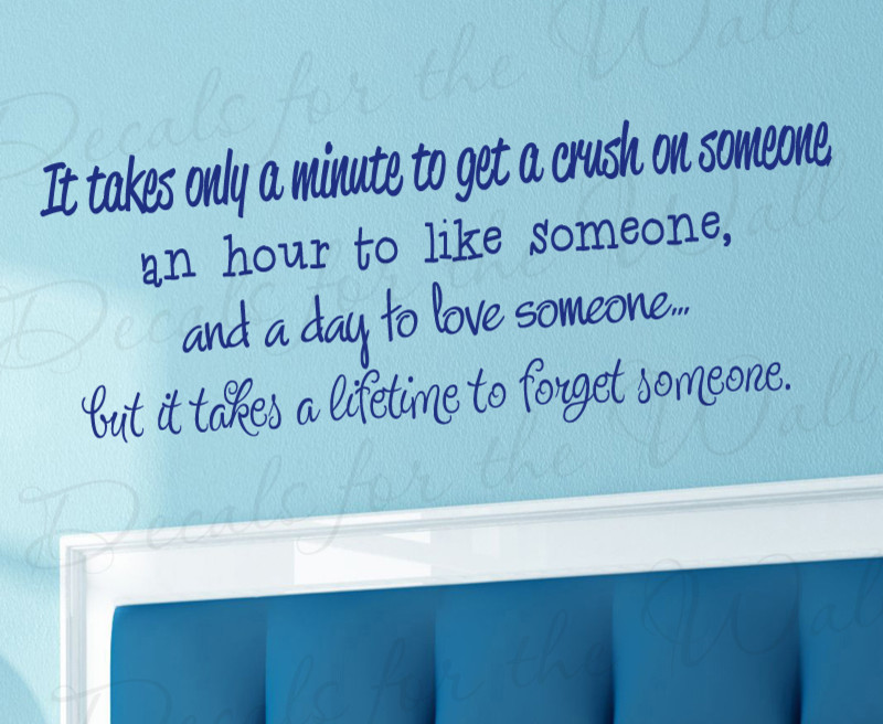 Wall Decal Art Sticker Quote Vinyl Letter It Takes a Lifetime to Forget Love L60