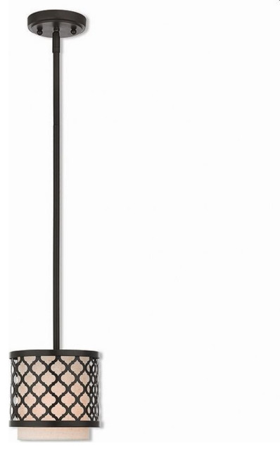 1 Light Mini Pendant in Glam Style - 7 Inches wide by 10.25 Inches high-English